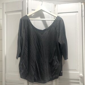 Fabletics, off the shoulder grey, lounge shirt